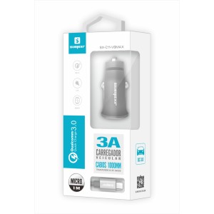 (SX-C11-V8MAX) - Carregador Veicular + Cabo Micro Usb - [Caixa com 200 peças]