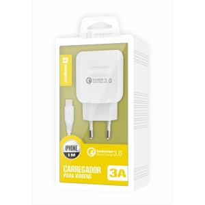 (SX-QC3-I6) - Carregador De Parede + Cabo Lightning - [Caixa com 200 peças]